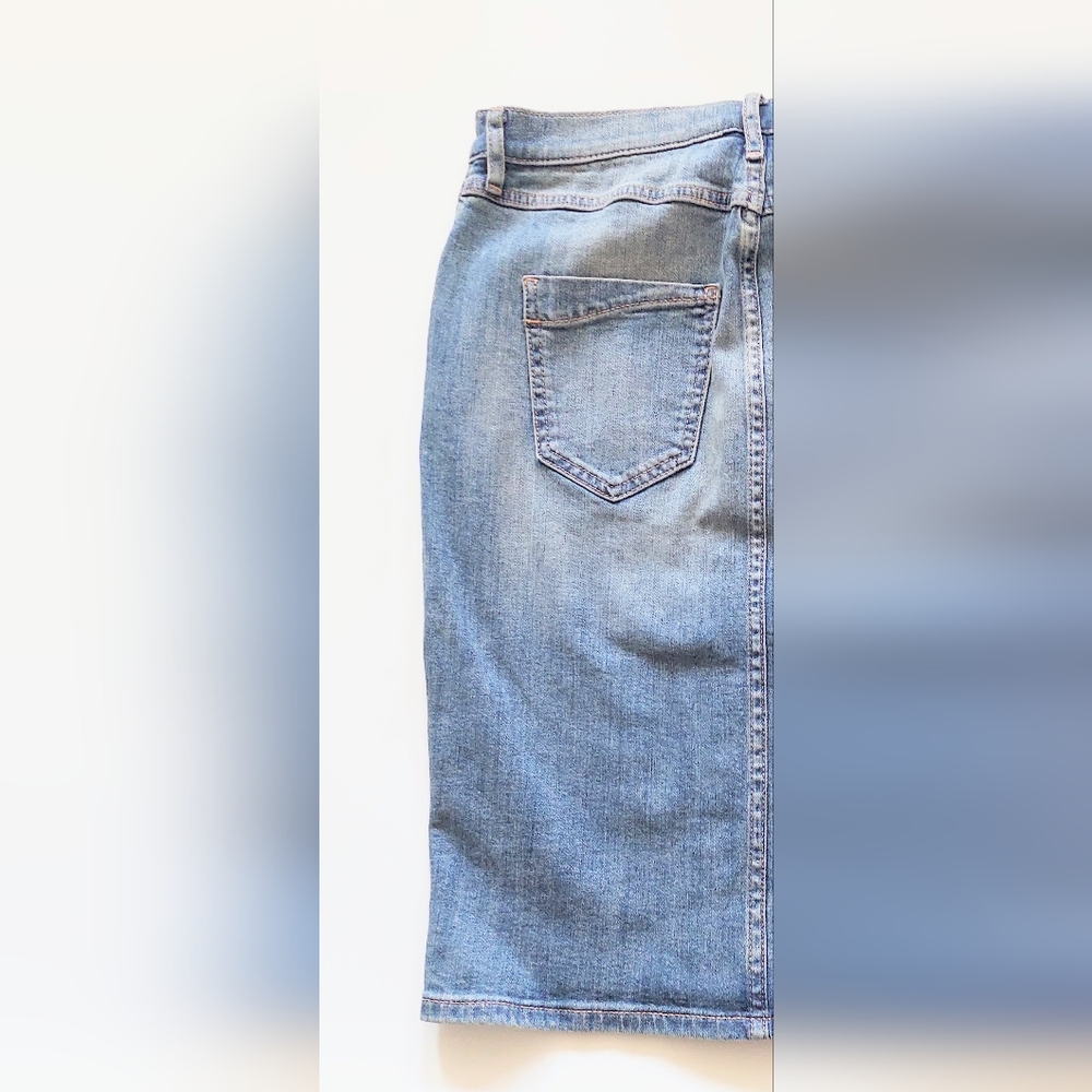 Express Jean Button Up Front Denim Jean Skirt Size 2 Blue - Picture 5 of 9